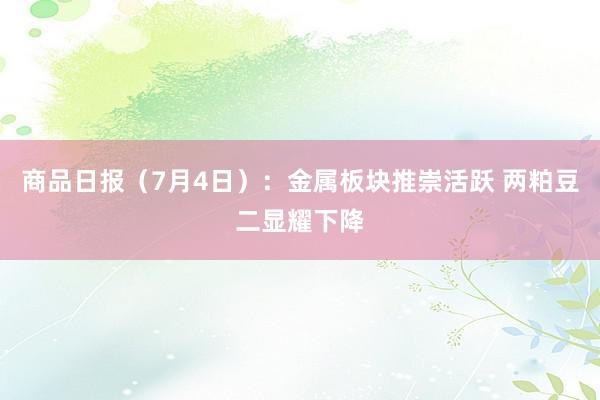 商品日报（7月4日）：金属板块推崇活跃 两粕豆二显耀下降