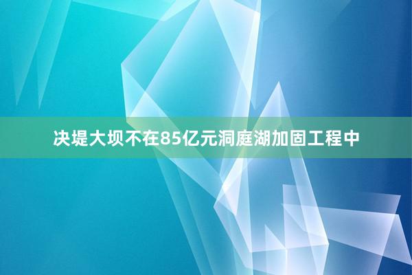 决堤大坝不在85亿元洞庭湖加固工程中