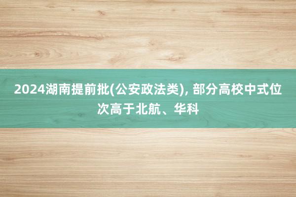 2024湖南提前批(公安政法类), 部分高校中式位次高于北航、华科