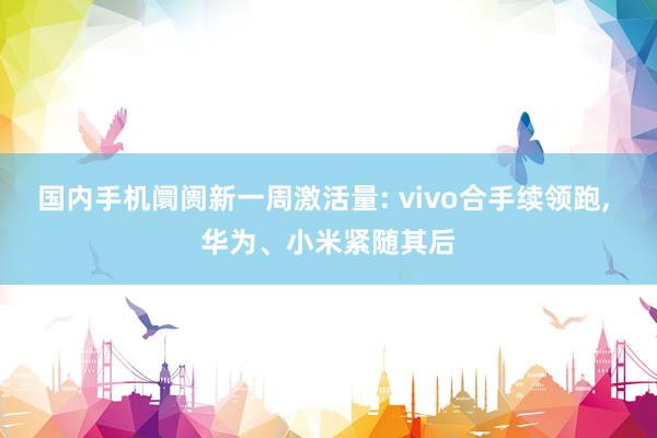 国内手机阛阓新一周激活量: vivo合手续领跑, 华为、小米紧随其后