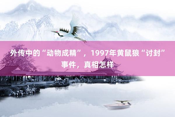 外传中的“动物成精”，1997年黄鼠狼“讨封”事件，真相怎样