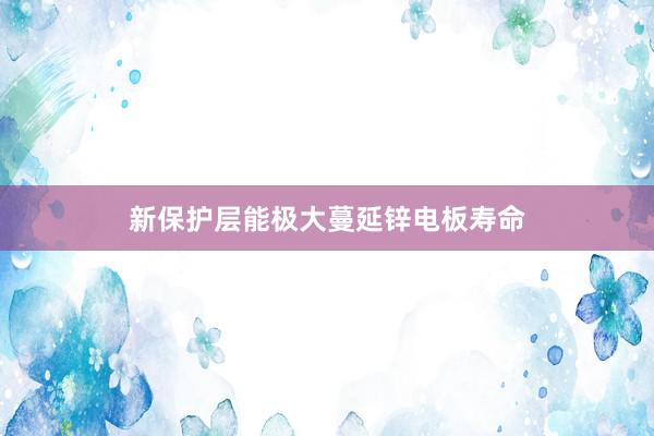 新保护层能极大蔓延锌电板寿命